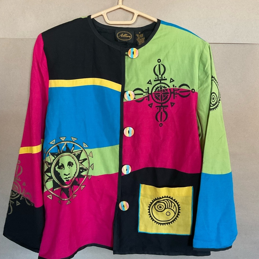 Allure Multicolor Button Jacket. NWT Size M